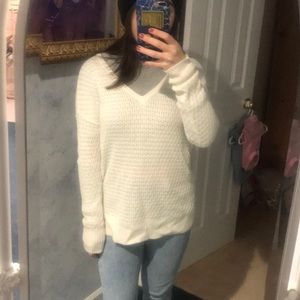 White v neck sweater